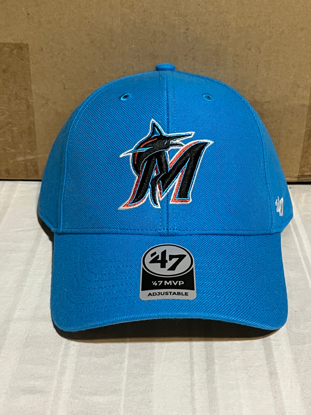 Miami Marlins MLB '47 Brand Blue MVP Adjustable Hat - Casey's Sports Store