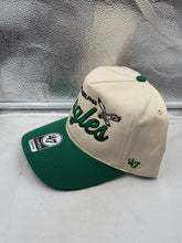 Load image into Gallery viewer, Close-up of the Philadelphia Eagles hat featuring the adjustable snapback closure for a comfortable fit, ideal for all Philadelphia Eagles fans.
