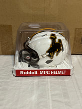 Load image into Gallery viewer, Wyoming Cowboys NCAA Riddell Speed White Mini Helmet - Casey&#39;s Sports Store
