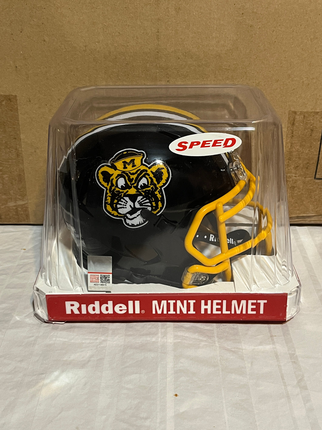 Missouri Tigers NCAA Riddell Speed Black Throwback Alternate Mini Helmet - Casey's Sports Store