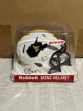 Load image into Gallery viewer, West Virginia Mountaineers NCAA Riddell Speed White Alternate Mini Helmet - Casey&#39;s Sports Store
