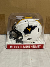 Load image into Gallery viewer, West Virginia Mountaineers NCAA Riddell Speed White Alternate Mini Helmet - Casey&#39;s Sports Store
