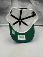 Load image into Gallery viewer, Vancouver Canucks NHL &#39;47 Brand White Two Tone Clean Up Strapback Adjustable Hat displayed on a flat surface - must-have Vancouver Canucks hat for collectors.
