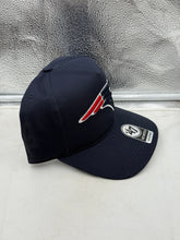 Load image into Gallery viewer, Detailed view of the logo on the New England Patriots NFL &#39;47 Brand Navy Blue Hitch Snapback Adjustable Hat, representing the team&#39;s spirit as a favorite New England Patriots hat.
