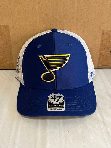 St. Louis Blues NHL '47 Brand Blue Trucker Mesh Adjustable Snapback Hat - Casey's Sports Store