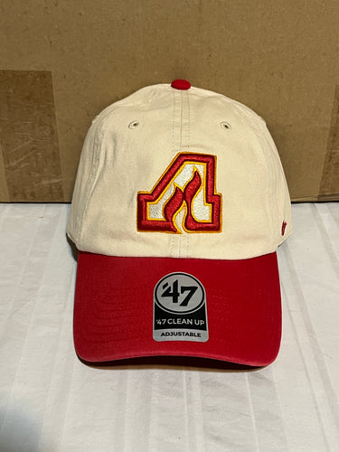 Atlanta Flames NHL '47 Brand Throwback Clean Up Natural Two Tone Adjustable Hat - Casey's Sports Store