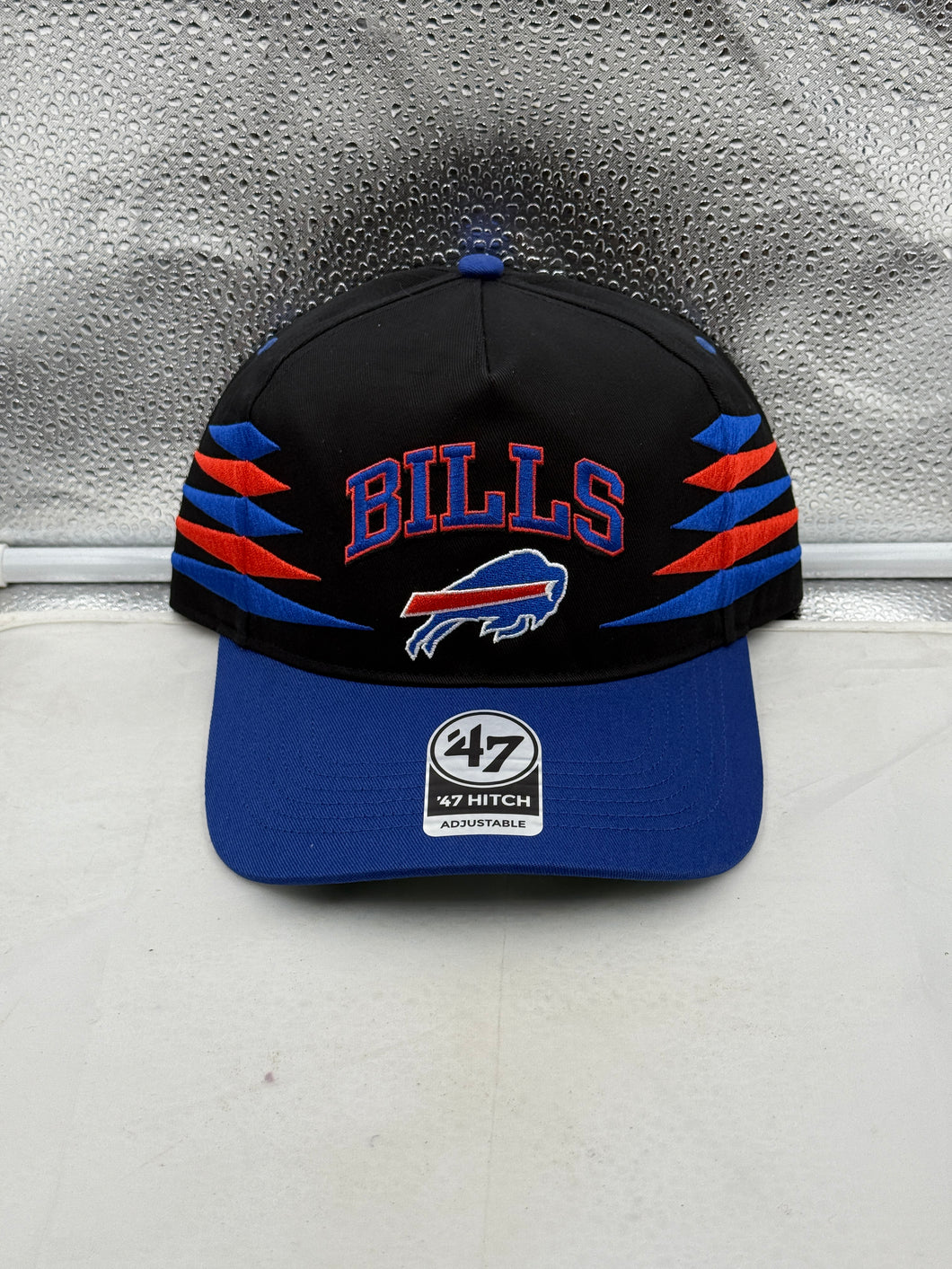 Buffalo Bills NFL '47 Brand Black TT Diamond Hitch Snapback Adjustable Hat showcasing premium quality and stylish design, perfect for every Buffalo Bills hat fan.