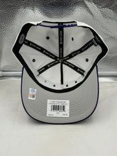 Load image into Gallery viewer, Close-up view of the LSU Tigers NCAA &#39;47 Brand White TT Diamond Hitch Snapback Adjustable Hat highlighting the adjustable snapback feature for a customized fit.
