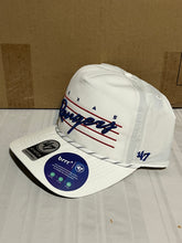 Load image into Gallery viewer, Texas Rangers MLB &#39;47 Brand White Script Hitch Rope Adjustable Snapback Hat - Casey&#39;s Sports Store
