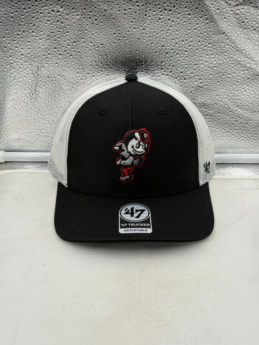 Ohio State Buckeyes NCAA '47 Brand Black Trucker Adjustable Snapback Hat featuring a stylish design with bold graphics showcasing team pride.