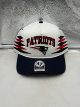 Load image into Gallery viewer, New England Patriots NFL &#39;47 Brand White Diamond Hitch Snapback Adjustable Hat displayed on a neutral background, showcasing the crisp white design and team logo.
