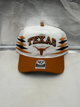 Load image into Gallery viewer, Texas Longhorns NCAA &#39;47 Brand White Diamond Hitch Snapback Adjustable Hat featuring the iconic Longhorns logo and stylish white diamond pattern.

