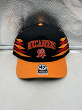 Load image into Gallery viewer, Tampa Bay Buccaneers NFL &#39;47 Brand Black Diamond Hitch Snapback Adjustable Hat displaying team logo and stylish black diamond pattern.
