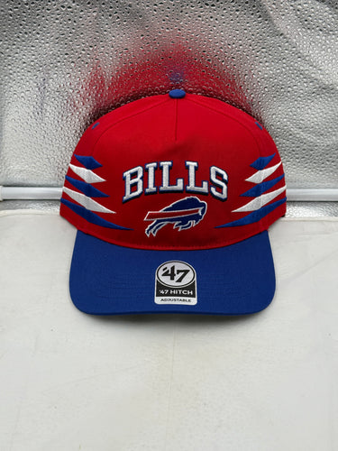 Buffalo Bills NFL '47 Brand Red TT Diamond Hitch Snapback Adjustable Hat showcasing its vibrant red color and iconic team logo, ideal for fans who support their team with the Buffalo Bills hat.