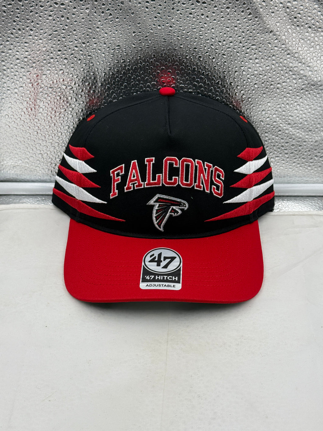 Atlanta Falcons NFL '47 Brand Black TT Diamond Hitch Snapback Adjustable Hat showcasing the team logo, ideal for dedicated fans.
