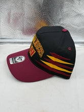 Load image into Gallery viewer, Close-up of the Washington Commanders NFL &#39;47 Brand Black Diamond Hitch Snapback Adjustable Hat displaying the iconic team logo and adjustable snapback closure.
