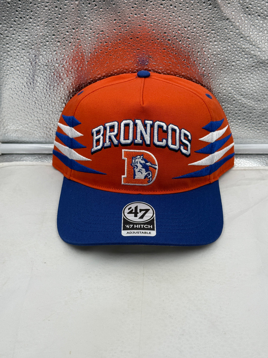 Denver Broncos NFL '47 Throwback Orange TT Diamond Hitch Snapback Adjustable Hat showcasing vibrant orange color and iconic logo, perfect Denver Broncos hat for fans.