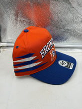 Load image into Gallery viewer, Side angle of the Denver Broncos NFL &#39;47 Throwback Orange TT Diamond Hitch Snapback Adjustable Hat displaying unique diamond hitch detailing, ideal Denver Broncos hat.
