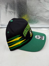 Load image into Gallery viewer, Oregon Ducks NCAA &#39;47 Brand Black Diamond Hitch Snapback Adjustable Hat - Stylish hat for Oregon Ducks fans with adjustable fit and unique black diamond pattern.
