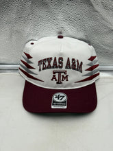 Load image into Gallery viewer, Texas A&amp;M Aggies NCAA &#39;47 Brand White Diamond Hitch Snapback Adjustable Hat showcasing stylish design and adjustable fit for fans.
