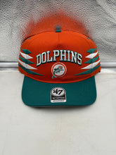 Load image into Gallery viewer, Miami Dolphins NFL &#39;47 Throwback Orange TT Diamond Hitch Snapback Adjustable Hat showcasing vibrant orange color and iconic team logo for fans.
