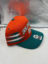 Load image into Gallery viewer, Miami Dolphins NFL &#39;47 Throwback Orange TT Diamond Hitch Snapback Adjustable Hat displayed on a mannequin showcasing its vibrant orange color and adjustable fit for fans.
