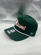 Load image into Gallery viewer, Miami Hurricanes NCAA &#39;47 Brand Green Script Hitch Rope Snapback Adjustable Hat - Casey&#39;s Sports Store

