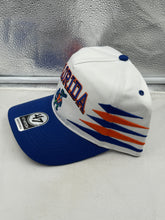 Load image into Gallery viewer, Close-up of the adjustable snapback closure of the Florida Gators NCAA &#39;47 Brand White TT Diamond Hitch Hat, emphasizing comfort and fit.
