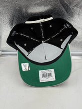 Load image into Gallery viewer, Las Vegas Raiders NFL &#39;47 Brand Black TT Diamond Hitch Snapback Adjustable Hat displayed at an angle to highlight the adjustable snapback feature and stylish design.
