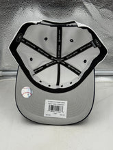 Load image into Gallery viewer, Close-up of New York Yankees MLB &#39;47 Brand White TT Diamond Hitch Adjustable Snapback Hat displaying breathable construction and adjustable snapback for comfort and perfect fit.
