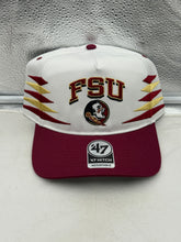 Load image into Gallery viewer, Florida State Seminoles FSU NCAA &#39;47 White Diamond Hitch Snapback Adjustable Hat shown in stylish detail, featuring the iconic Seminoles logo and sleek white design.
