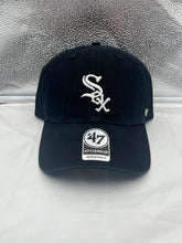 Load image into Gallery viewer, Chicago White Sox MLB &#39;47 Brand Black Clean Up Adjustable Hat - Casey&#39;s Sports Store
