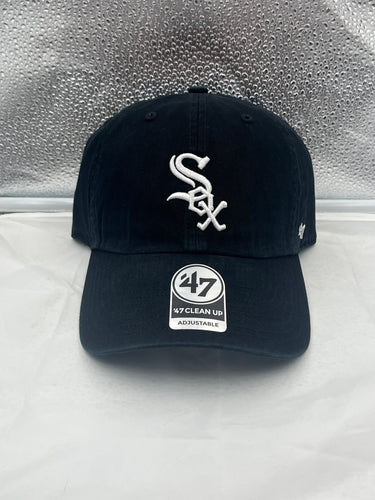 Chicago White Sox MLB '47 Brand Black Clean Up Adjustable Hat - Casey's Sports Store