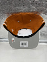 Load image into Gallery viewer, Texas Longhorns NCAA &#39;47 Brand Orange Diamond Hitch Snapback Adjustable Hat laid flat to show the adjustable snapback closure and durable construction.
