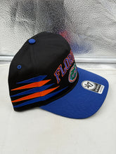 Load image into Gallery viewer, Back view of the Florida Gators NCAA &#39;47 Brand Black TT Diamond Hitch Snapback Adjustable Hat highlighting the adjustable strap for a customized fit.
