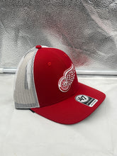 Load image into Gallery viewer, Detroit Red Wings NHL &#39;47 Brand Red Trucker Mesh Adjustable Snapback Hat - Casey&#39;s Sports Store
