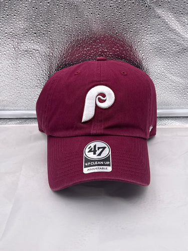 Philadelphia Phillies MLB '47 Brand Throwback Red Clean Up Adjustable Hat - Casey's Sports Store