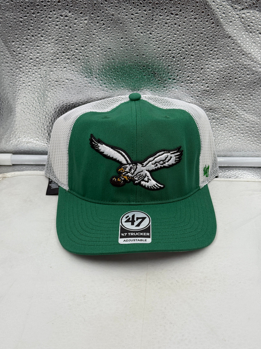 Philadelphia Eagles NFL '47 Brand Throwback Green Trucker Adjustable Hat