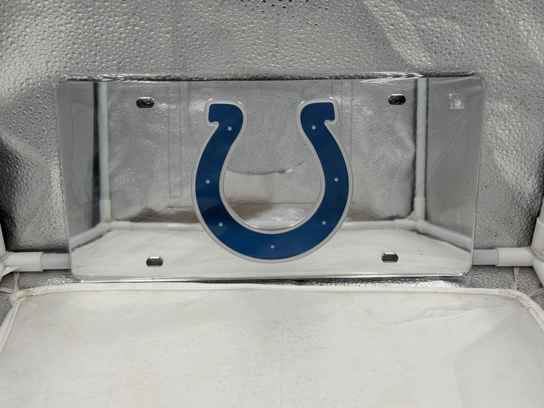 Indianapolis Colts NFL Silver Reflective Lasercut License Plate Wincraft