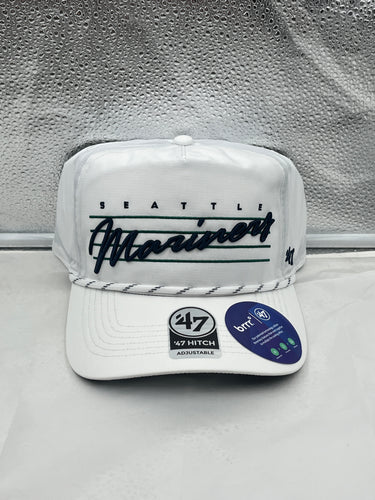 Men's '47 White Miami Marlins Flag Script Hitch Adjustable Hat