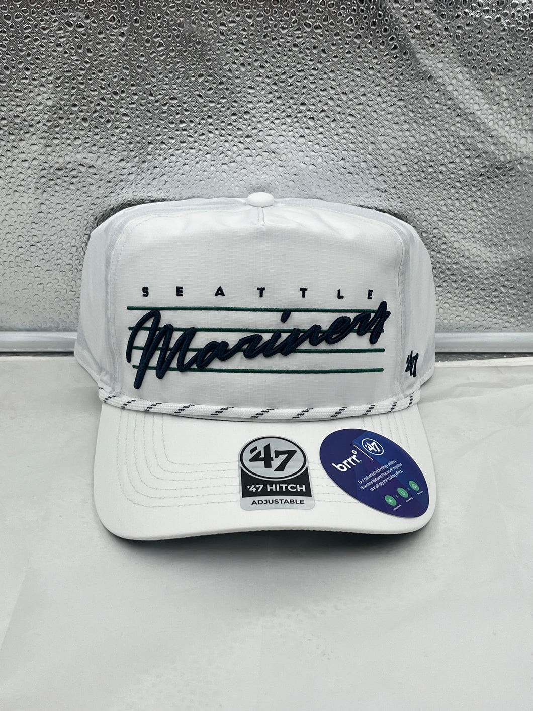 Seattle Mariners MLB '47 Brand White Script Hitch Rope Adjustable Snapback Hat - Casey's Sports Store