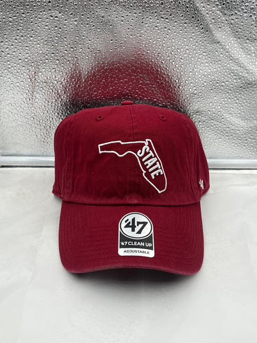 Florida State Seminoles FSU NCAA '47 Brand Throwback Red Clean Up Adjustable Hat - Casey's Sports Store