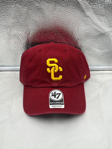 USC Trojans NCAA '47 Brand Red Clean Up Adjustable Strapback Hat - Casey's Sports Store