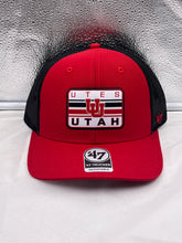 Load image into Gallery viewer, Utah Utes NCAA &#39;47 Brand Red Trucker Mesh Adjustable Snapback Hat - Casey&#39;s Sports Store
