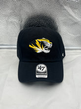 Load image into Gallery viewer, Missouri Tigers NCAA &#39;47 Brand Black Clean Up Adjustable Strapback Hat - Casey&#39;s Sports Store
