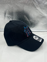 Load image into Gallery viewer, Miami Marlins MLB &#39;47 Brand Black Clean Up Adjustable Hat - Casey&#39;s Sports Store
