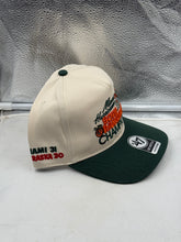 Load image into Gallery viewer, Back view of the Miami Hurricanes NCAA '47 Orange Bowl Natural TT Hitch Adjustable Snapback Hat, displaying the adjustable snapback strap - an essential Miami Hurricanes hat for fans.

