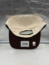 Load image into Gallery viewer, Close-up of the Texas Longhorns NCAA '47 Orange Bowl Natural TT Hitch Adjustable Snapback Hat's fabric and stitching details, designed for comfort and style, great for Texas Longhorns hat collectors.
