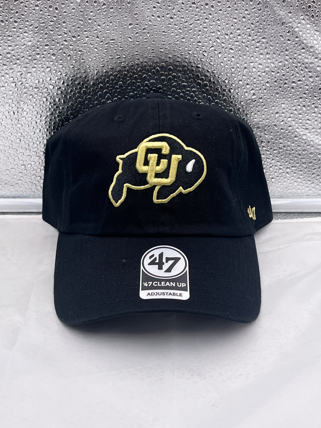 Colorado Buffaloes NCAA '47 Black Clean Up Adjustable Strapback Hat - Casey's Sports Store