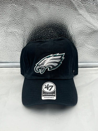 Philadelphia Eagles NFL '47 Brand Black Clean Up Adjustable Hat - Casey's Sports Store